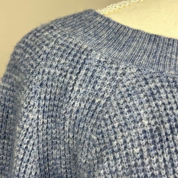 J Crew Blue Waffle Knit Merino Wool Blend Sweater Size XS Relaxed Fit - Picture 5 of 12
